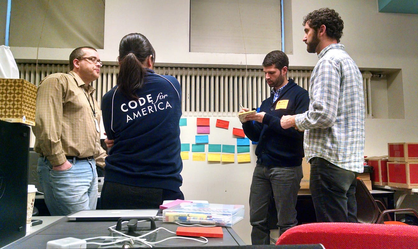 Code for America team maps a job seeker’s journey.