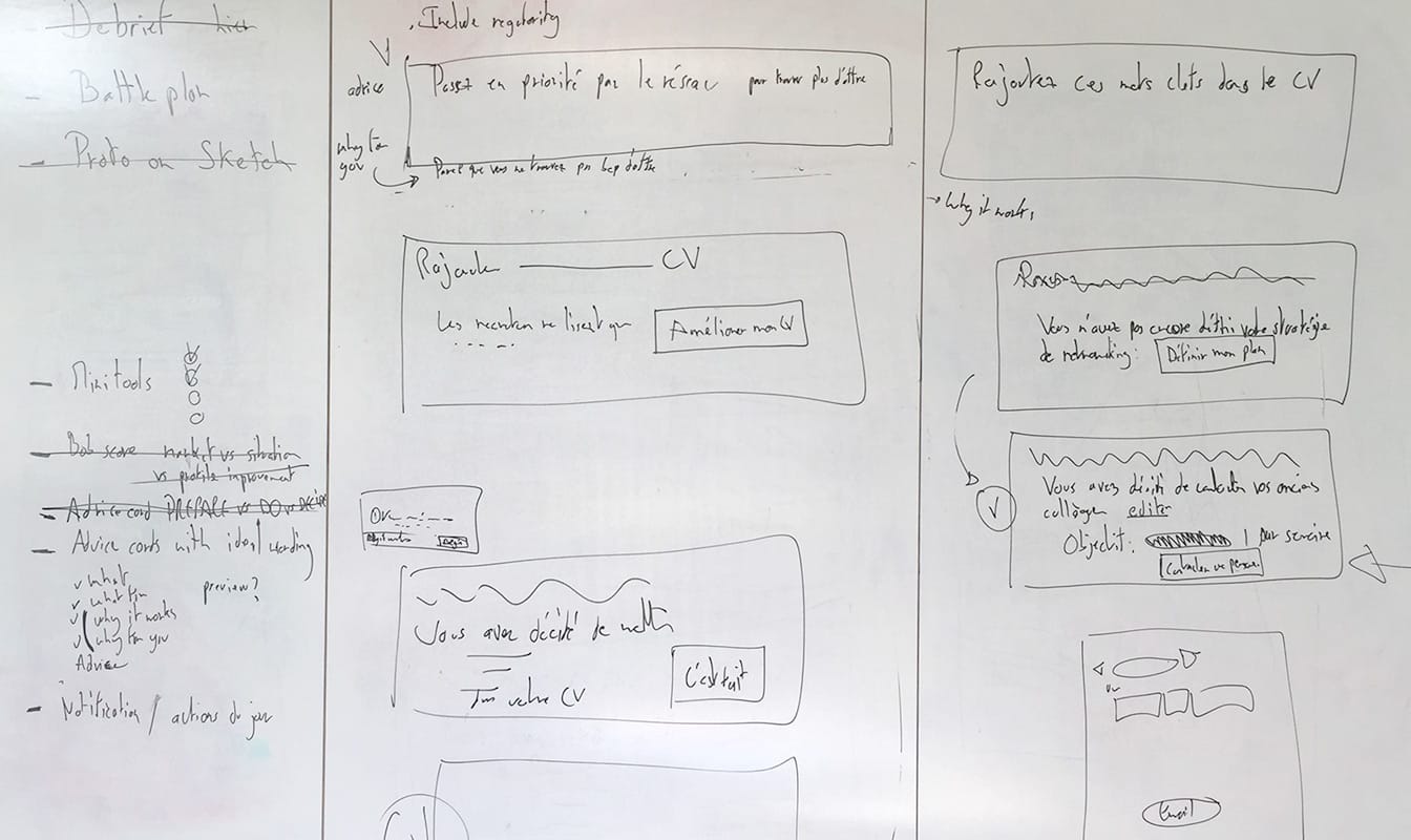 An early Bob Emploi product roadmap